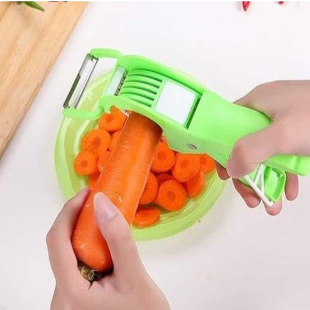 Multi-Function Vegetable Cutter & Peeler | Stainless Steel Multi-Blade Vegetable Slicer for Potato, Onion, Tomato, Carrot, Cucumber & Fruits | Kitchen Hand Cutter