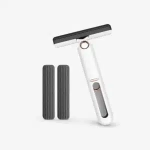 Mini Handheld Sponge Water Wiper | Rotating Glass Cleaning Squeegee with Super Absorbent PVA Sponge | Multipurpose Window, Mirror, Kitchen Counter & Bathroom Cleaning Tool with Extra Sponge Refill