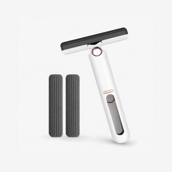 Mini Handheld Sponge Water Wiper | Rotating Glass Cleaning Squeegee with Super Absorbent PVA Sponge | Multipurpose Window, Mirror, Kitchen Counter & Bathroom Cleaning Tool with Extra Sponge Refill