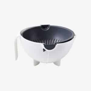 2-in-1 Wash & Strain Bowl with Built-in Colander – Multipurpose Vegetable Washing Bowl, Fruit Rinsing Basket & Kitchen Strainer | BPA-Free Durable Plastic Drain Bowl