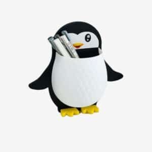 Penguin Shape Self-Adhesive Wall Mounted Toothbrush Holder | Multipurpose Bathroom Storage Organizer | No Drill Toothpaste & Brush Holder for Bathroom, Kitchen & Kids Room